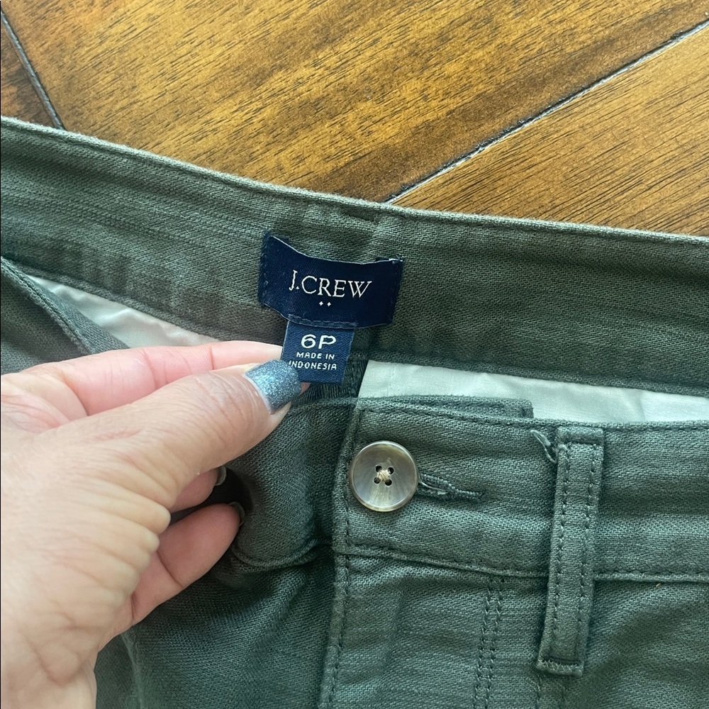 J Crew factory Cotton Camp Pants Green Blue size 28P - Picture 11 of 16